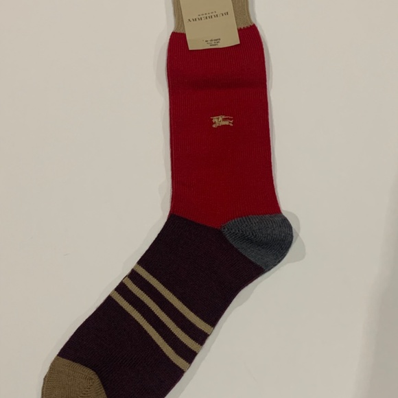 NWT Sz. L Burberry Men’s Monogrammed Wool Socks - Picture 3 of 8